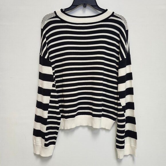 Marc Aurel Women's Black & White Striped Long Sleeved Sweater Size 36 - Picture 3 of 9